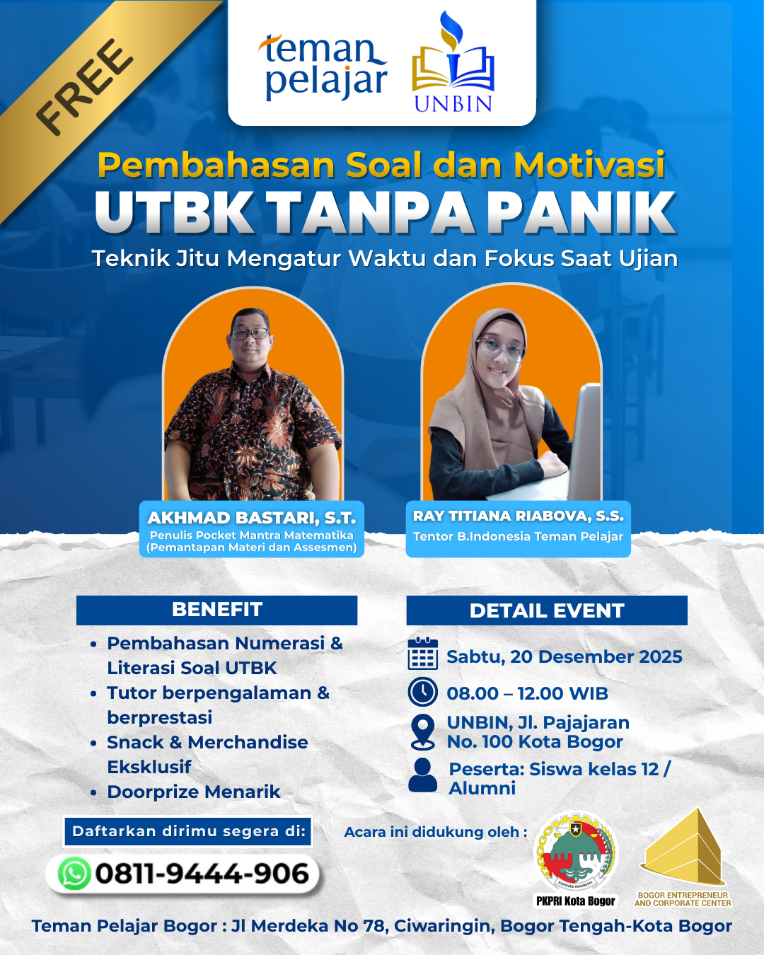 Banner Pembahasan Soal dan Motivasi Menghadapi UTBK Tanpa Panik