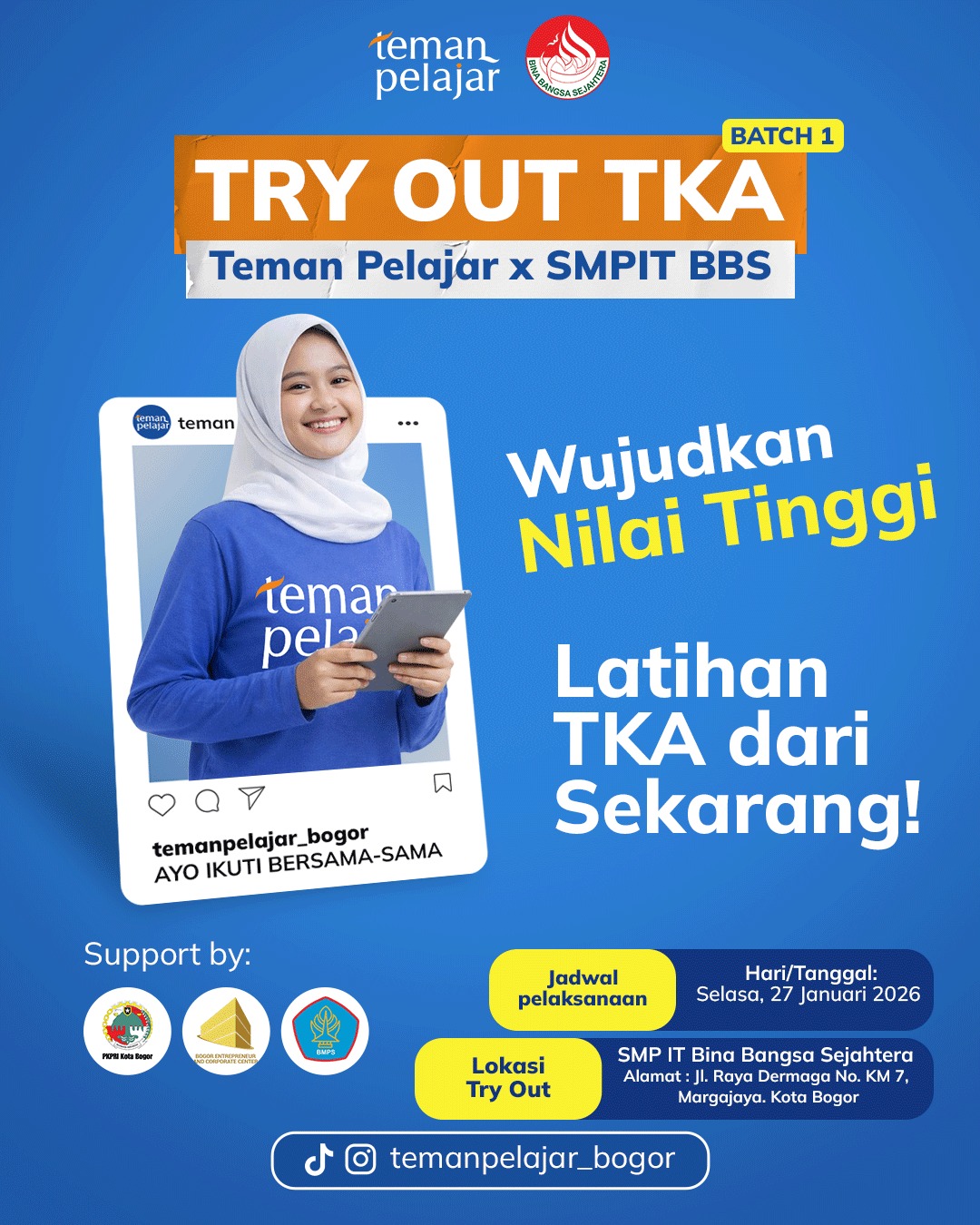 Banner TRY OUT TKA-SMPIT BBS