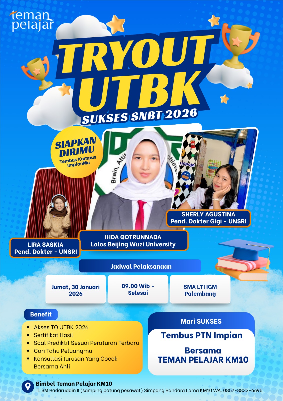 Banner TO UTBK Teman Pelajar KM10 X SMA LTI IGM Palembang