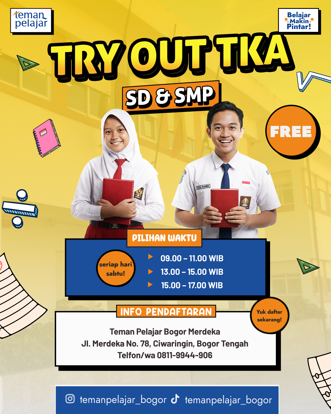 Banner TRY OUT TKA SD SMP GRATIS BATCH #2