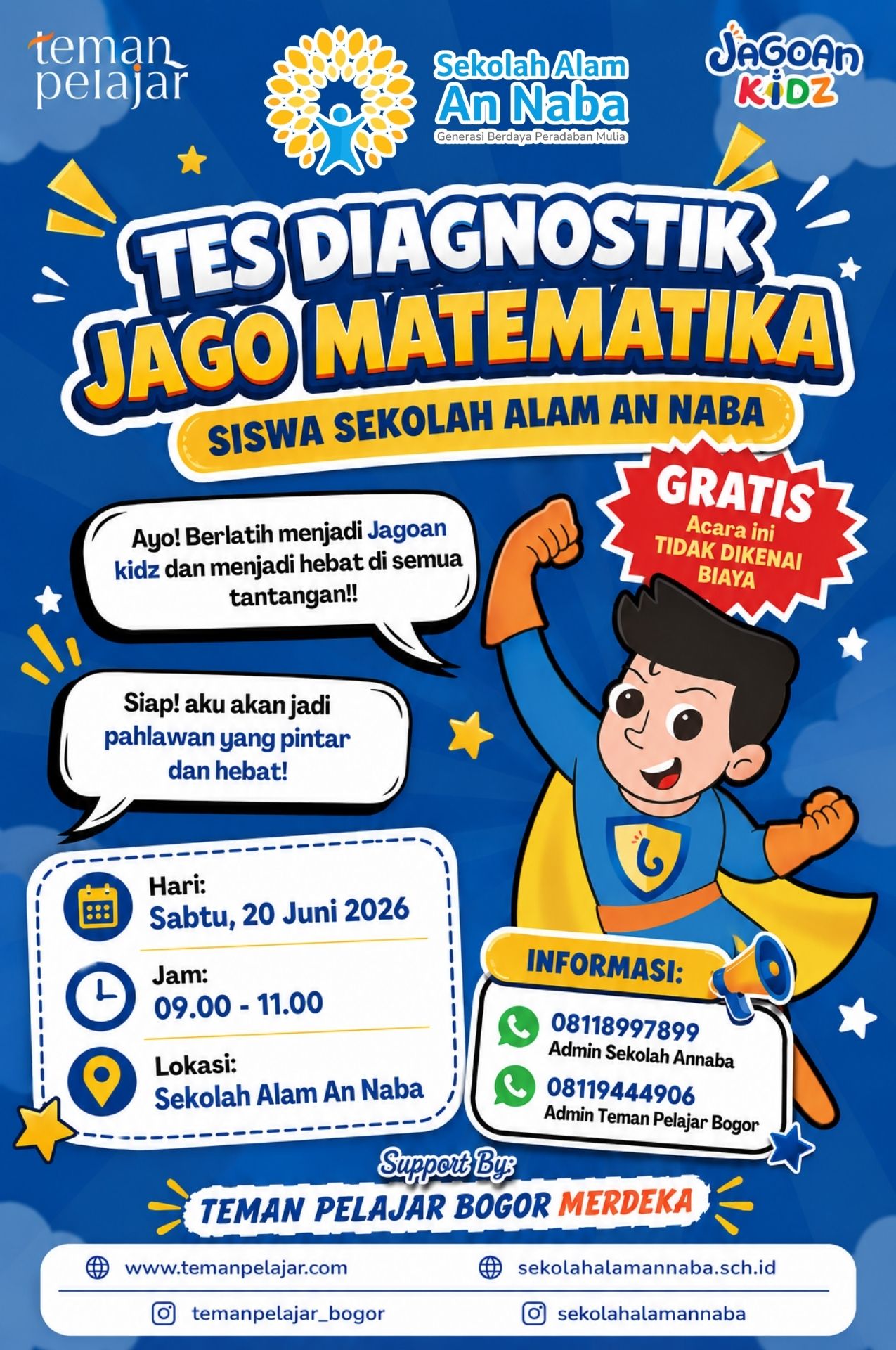 Banner Tes Diagnostik Matematika-Sekolah Alam An Naba